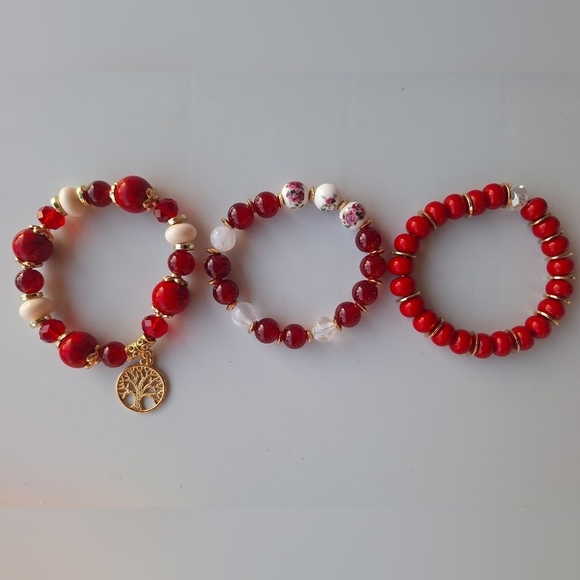 3 Boho Bracelets Handcrafted Beaded - Picture 8 of 8